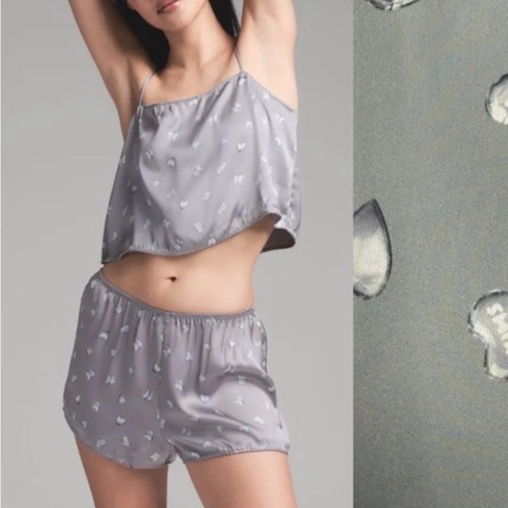 ✨ NWT SKIMS Woven Shine Cami & Short Sleep Set | Mirror Balloon Print | S ✨